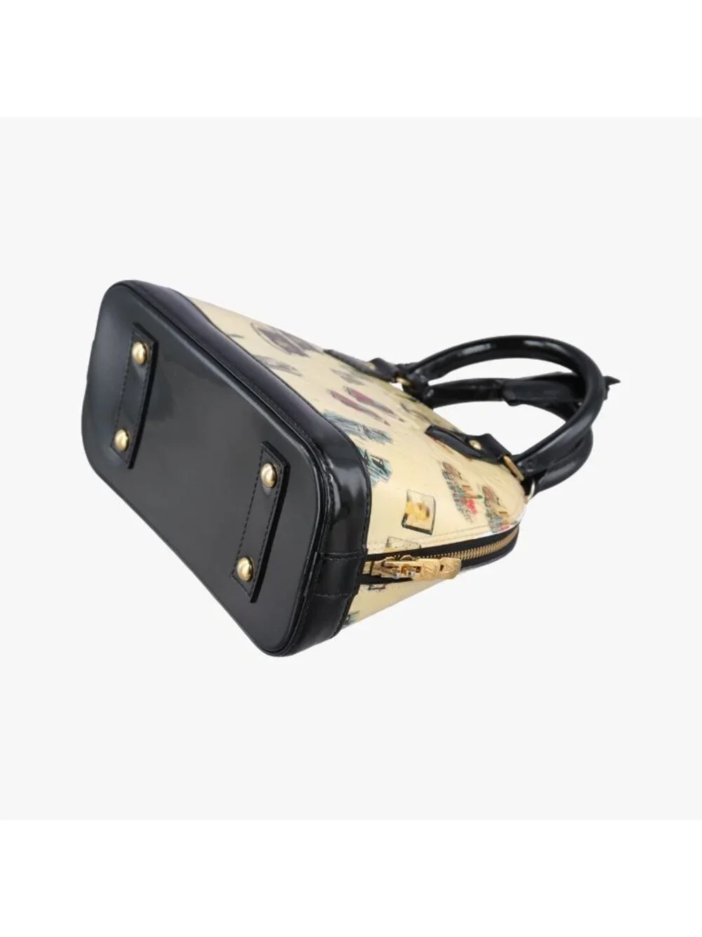 Louis Vuitton Stickers Alma BB Ivory Black Multi Vernis Handbag